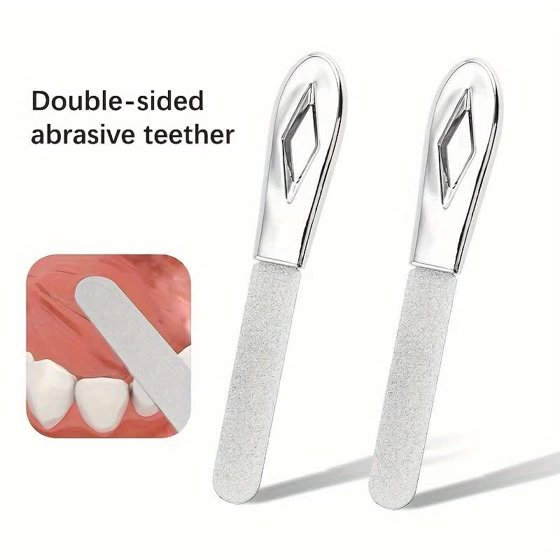 2-in-1 Stainless Steel Nail and Tooth File Set - Double-Sided Polishing Tool with Diamond Polishing Strips and Multi-Purpose Fine Grinding Tool, 2-Pack - Image 4