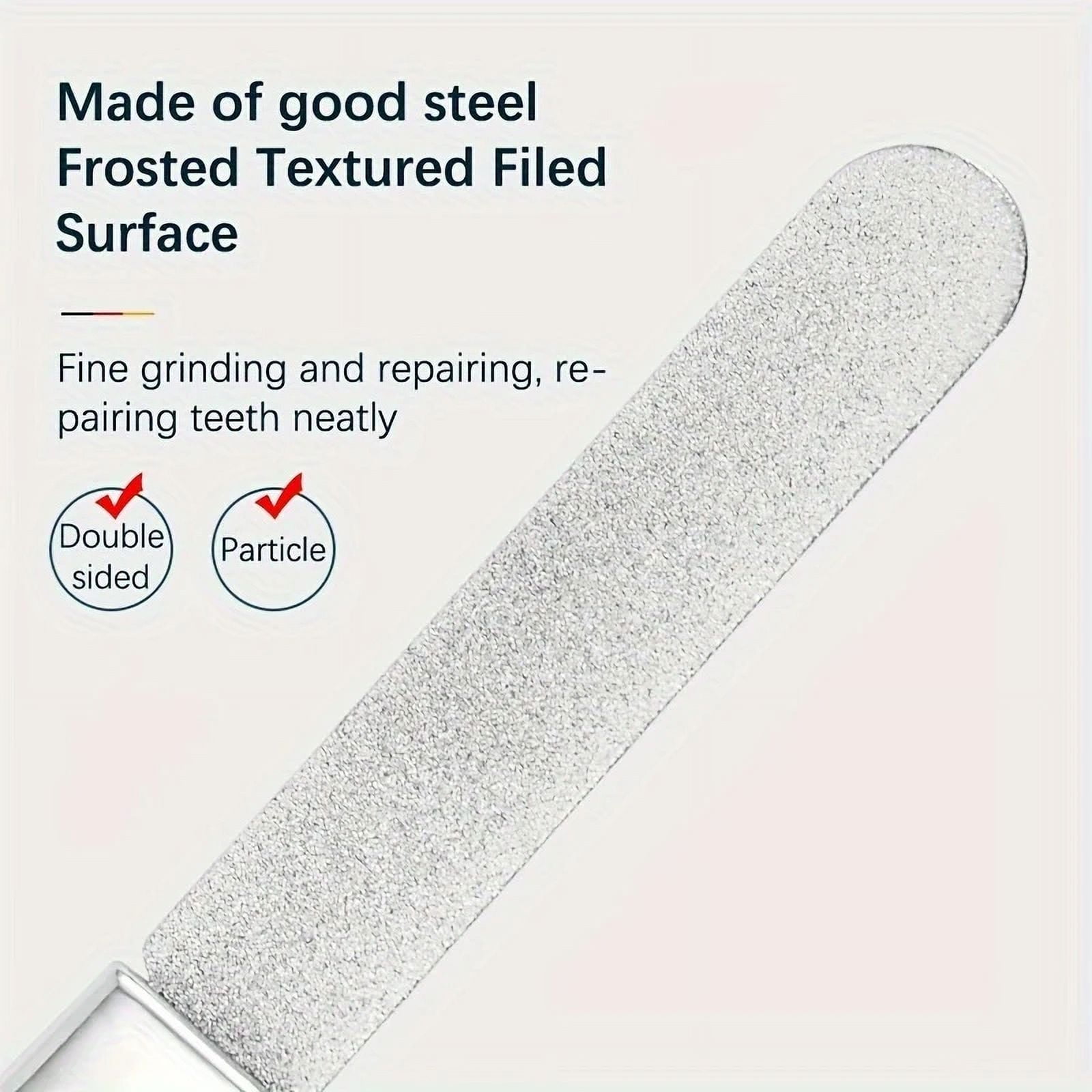 2-in-1 Stainless Steel Nail and Tooth File Set - Double-Sided Polishing Tool with Diamond Polishing Strips and Multi-Purpose Fine Grinding Tool, 2-Pack - Image 5