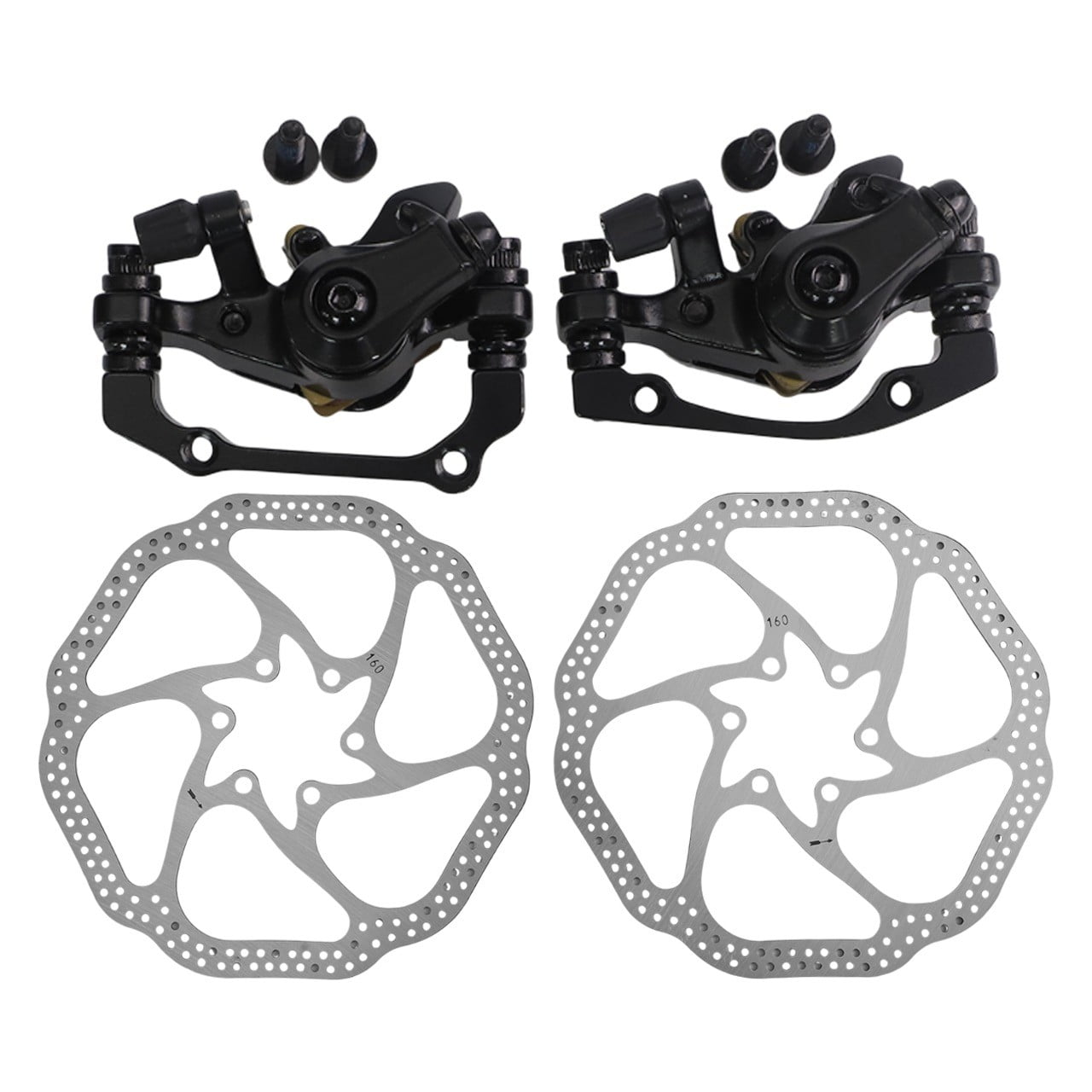 BAMILL 51mm Brake Caliper 160MM Brake System Easy Installation Excellent Heat Dissipation Lightweight Design For Folding Bikes black front+rear+2xdisc front+rear black - Image 1