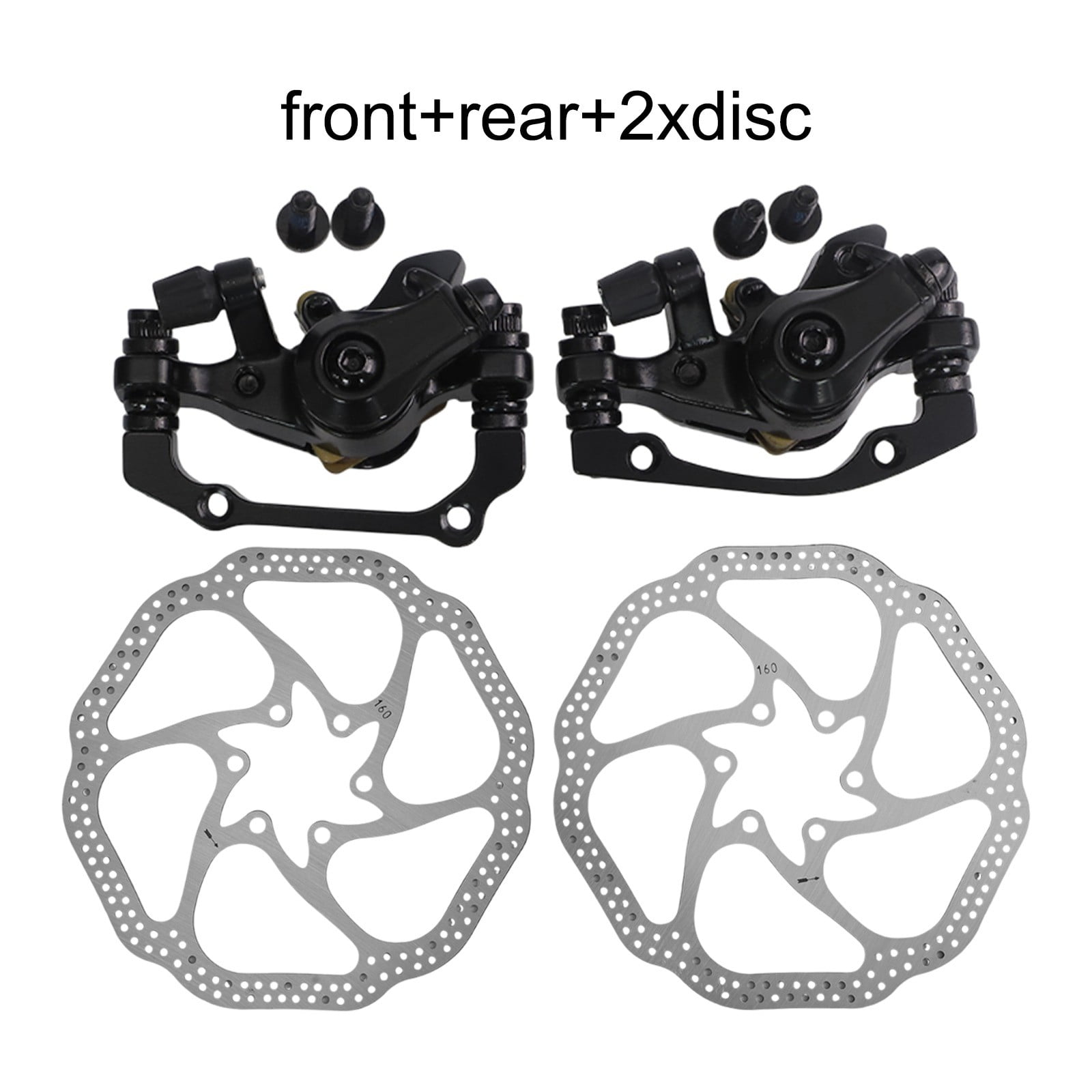 BAMILL 51mm Brake Caliper 160MM Brake System Easy Installation Excellent Heat Dissipation Lightweight Design For Folding Bikes black front+rear+2xdisc black - Image 6