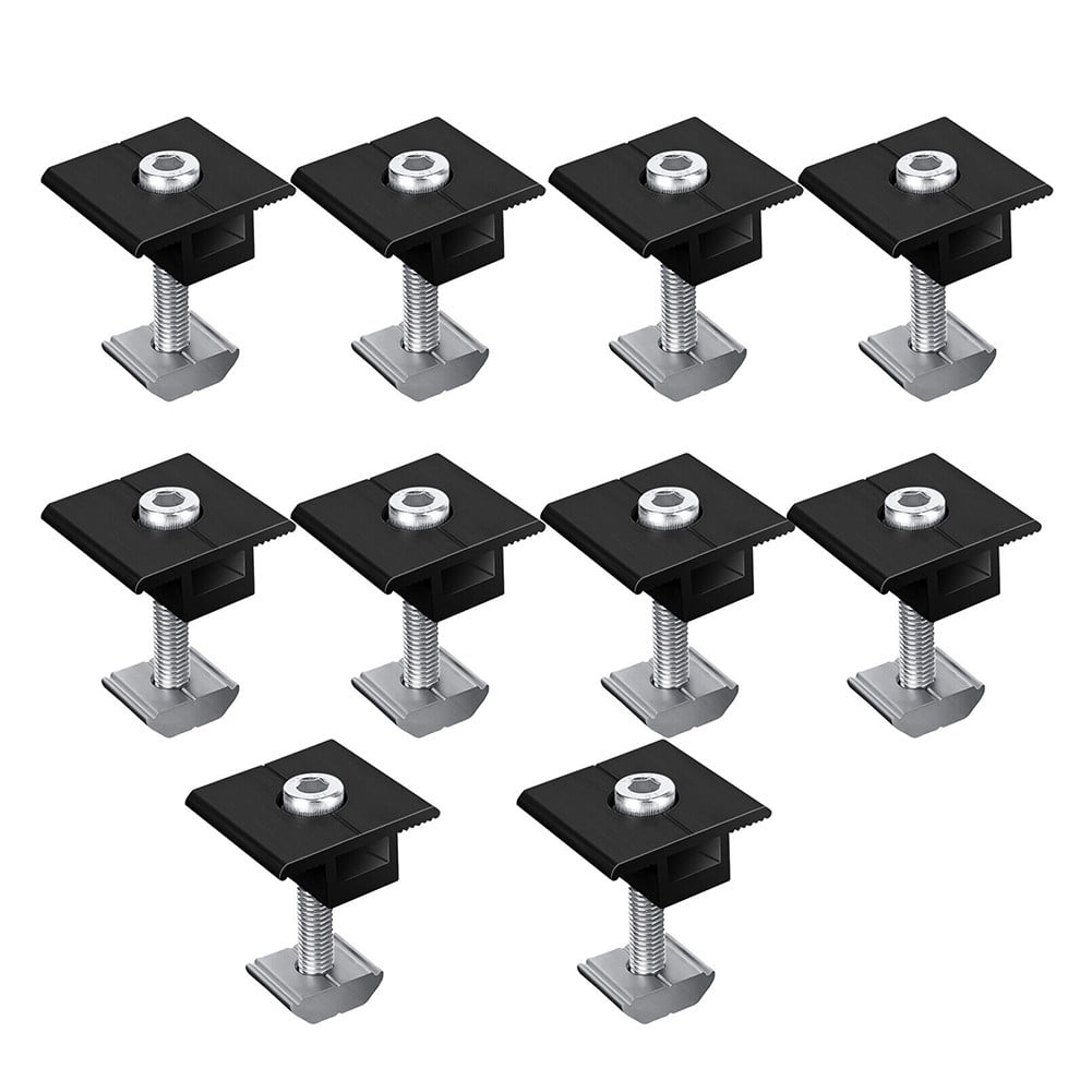Solar Panel Adjustable Bracket Clamp Wide Photovoltaic Support Fixing PV End Clamps Mounting 30mm/35mm 10X 35mm Medium clamp - Image 1