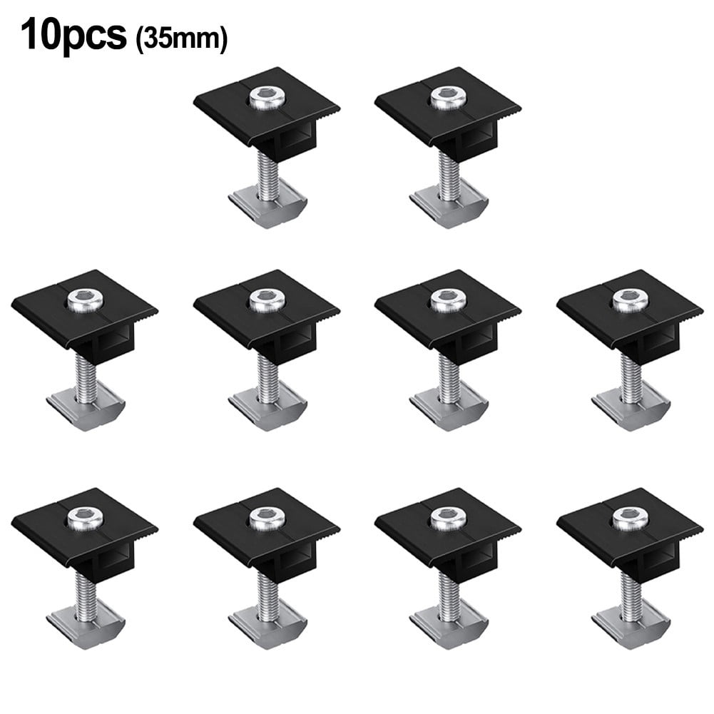 Solar Panel Adjustable Bracket Clamp Wide Photovoltaic Support Fixing PV End Clamps Mounting 30mm/35mm 10X 35mm Medium clamp - Image 2