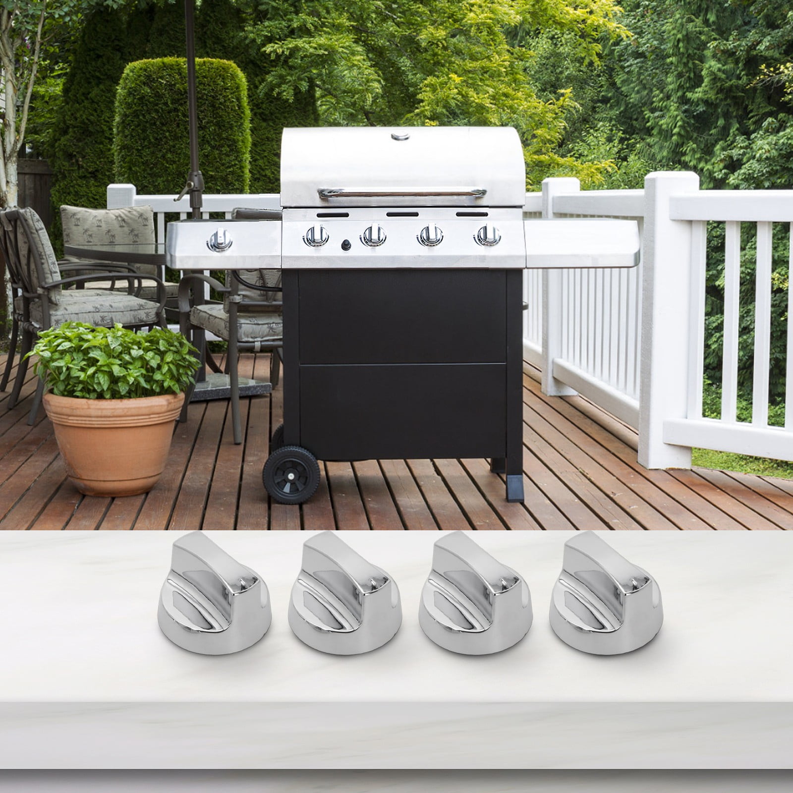 PASILI Kitchen Upgrade Electroplating Knob Accessories Easy Install Grill Knobs Grill Accessories Compatible With Gas Grills With base - Image 8