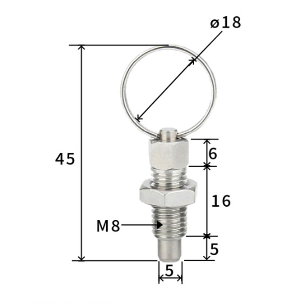 PASILI Stainless Steel Pull Ring Quick Release Pin Spring Gym Lock Pin 6/8/10/12/16Mm M8*45 - Image 4