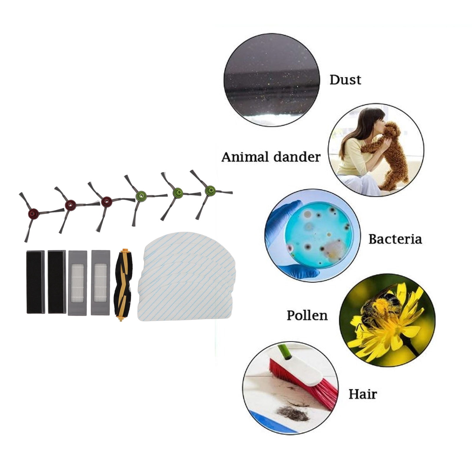 Sweeper Replacement Accessories Kit, Robot Cleaner Main Side Brush Durable For Home - Image 2