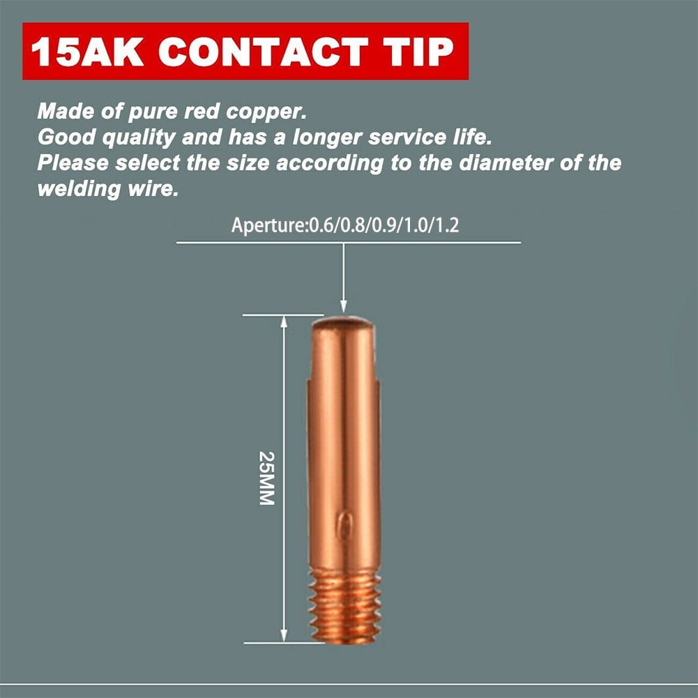 RANMEI 5Pcs Mig Welding Mb15 15 Ak Contact Tip 0.6 0.8 0.9 1.0 1.2Mm Mig Contact Tip Consumables Guard Nozzle Contact Tips 0.6mm - Image 4