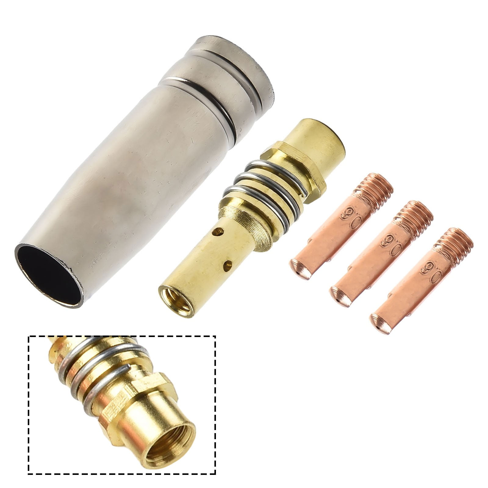 RANMEI 5Pcs Mig Welding Mb15 15 Ak Contact Tip 0.6 0.8 0.9 1.0 1.2Mm Mig Contact Tip Consumables Guard Nozzle Contact Tips 0.6mm - Image 6