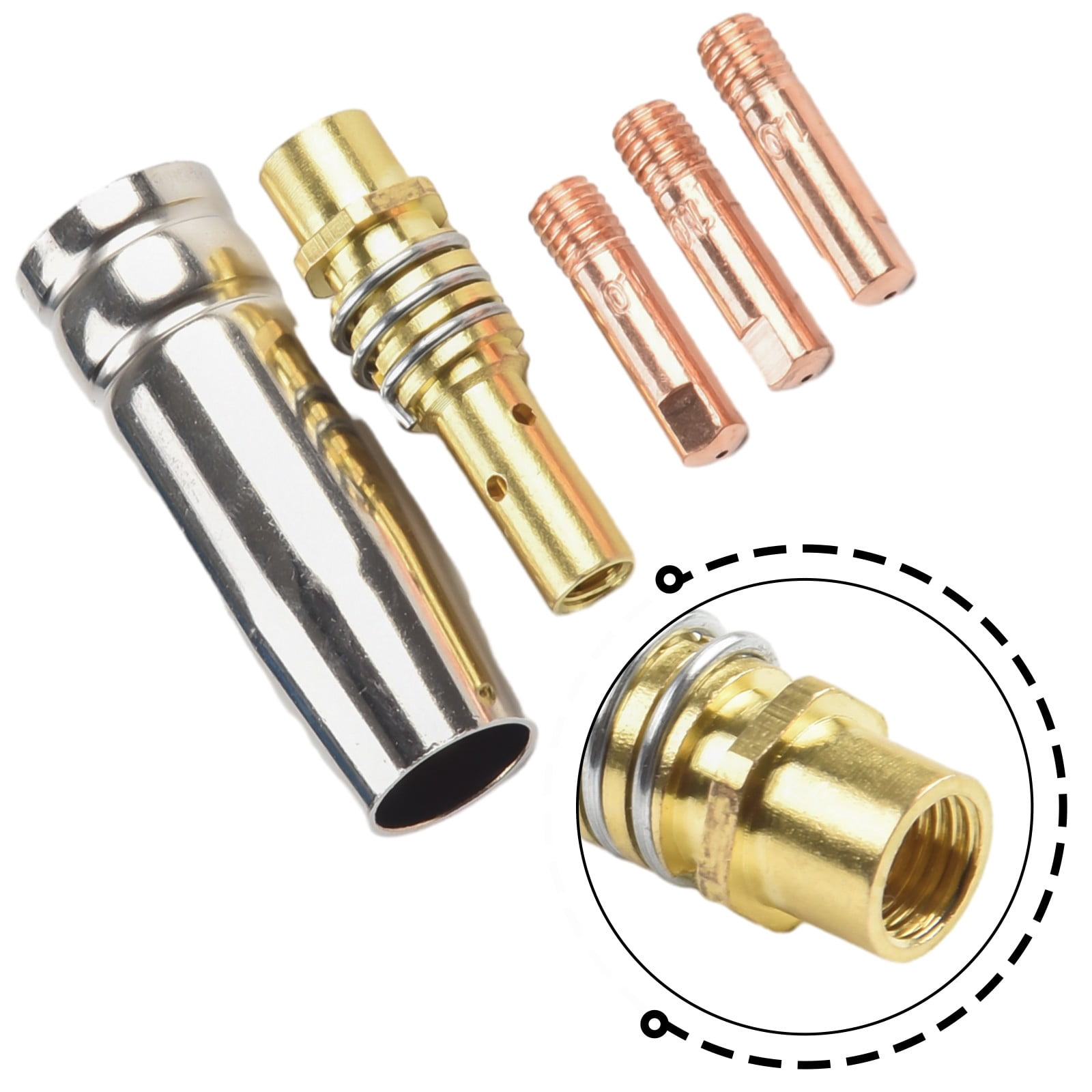 RANMEI 5Pcs Mig Welding Mb15 15 Ak Contact Tip 0.6 0.8 0.9 1.0 1.2Mm Mig Contact Tip Consumables Guard Nozzle Contact Tips 1.0mm - Image 2