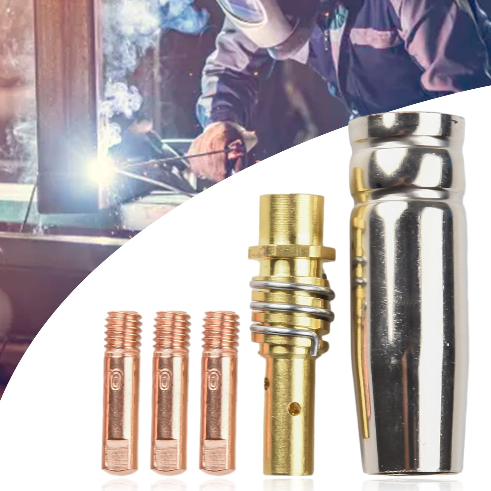 RANMEI 5Pcs Mig Welding Mb15 15 Ak Contact Tip 0.6 0.8 0.9 1.0 1.2Mm Mig Contact Tip Consumables Guard Nozzle Contact Tips 1.0mm - Image 3