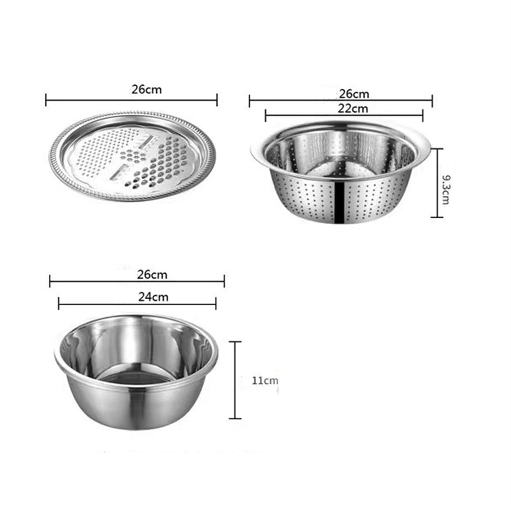 4 Pcs Kitchen Mixing Bowls with Grater Lid Stainless Steel Construction - Image 2
