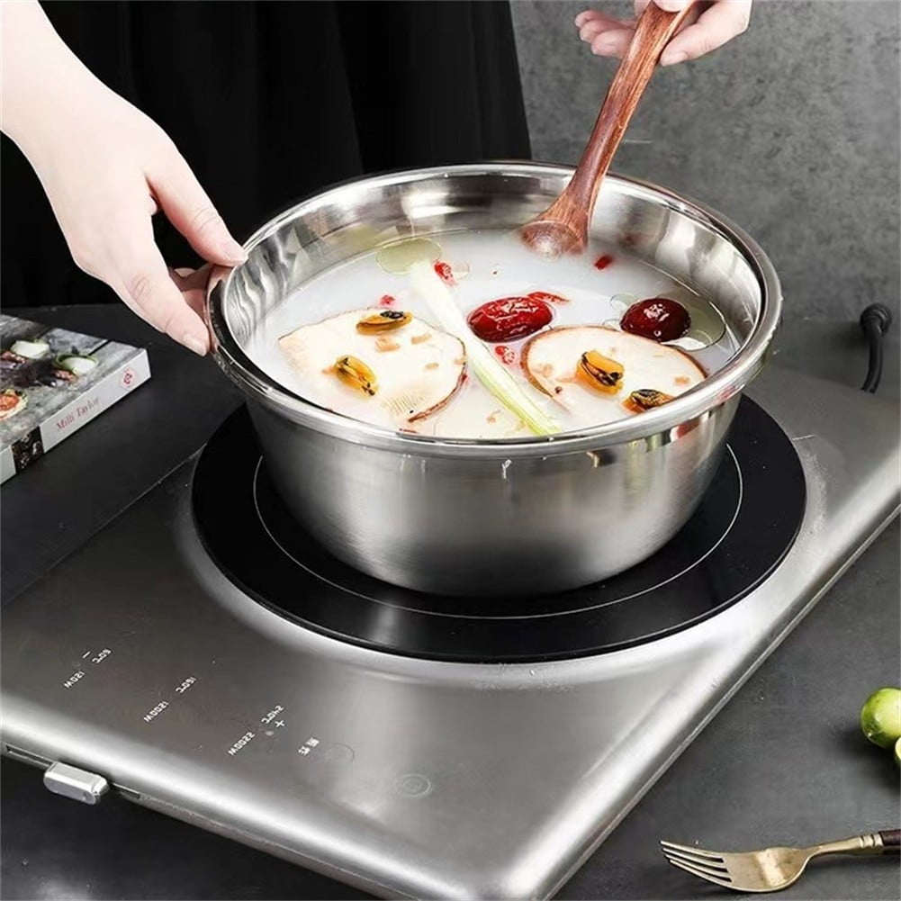 4 Pcs Kitchen Mixing Bowls with Grater Lid Stainless Steel Construction - Image 5