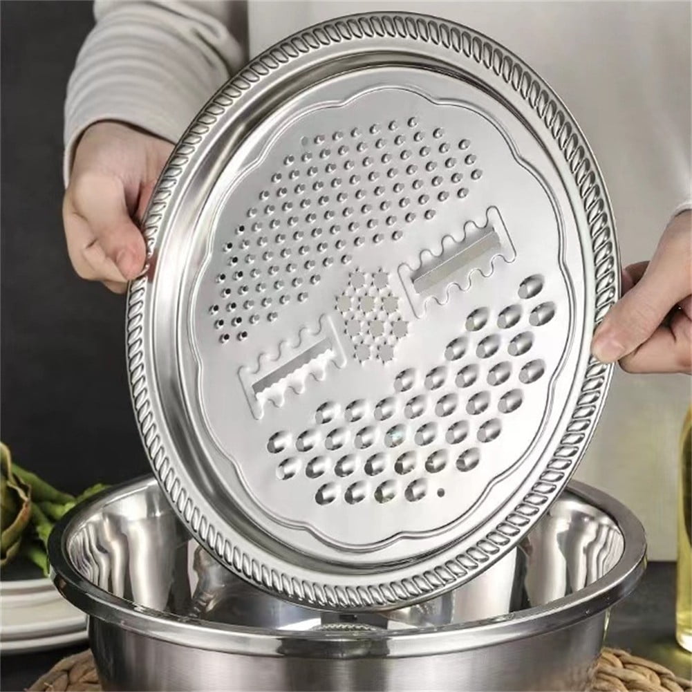 4 Pcs Kitchen Mixing Bowls with Grater Lid Stainless Steel Construction - Image 8