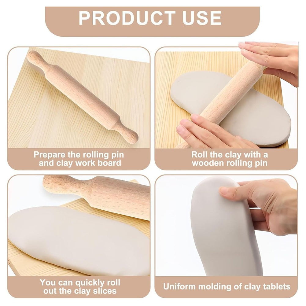 Mini Wooden Rolling Pins Set - Perfect for Kids Baking & Crafting Fun! 6pcs - Image 2