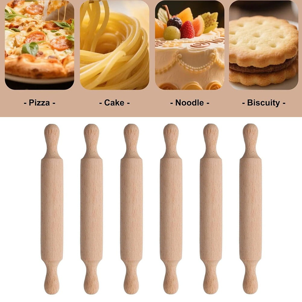 Mini Wooden Rolling Pins Set - Perfect for Kids Baking & Crafting Fun! 6pcs - Image 6