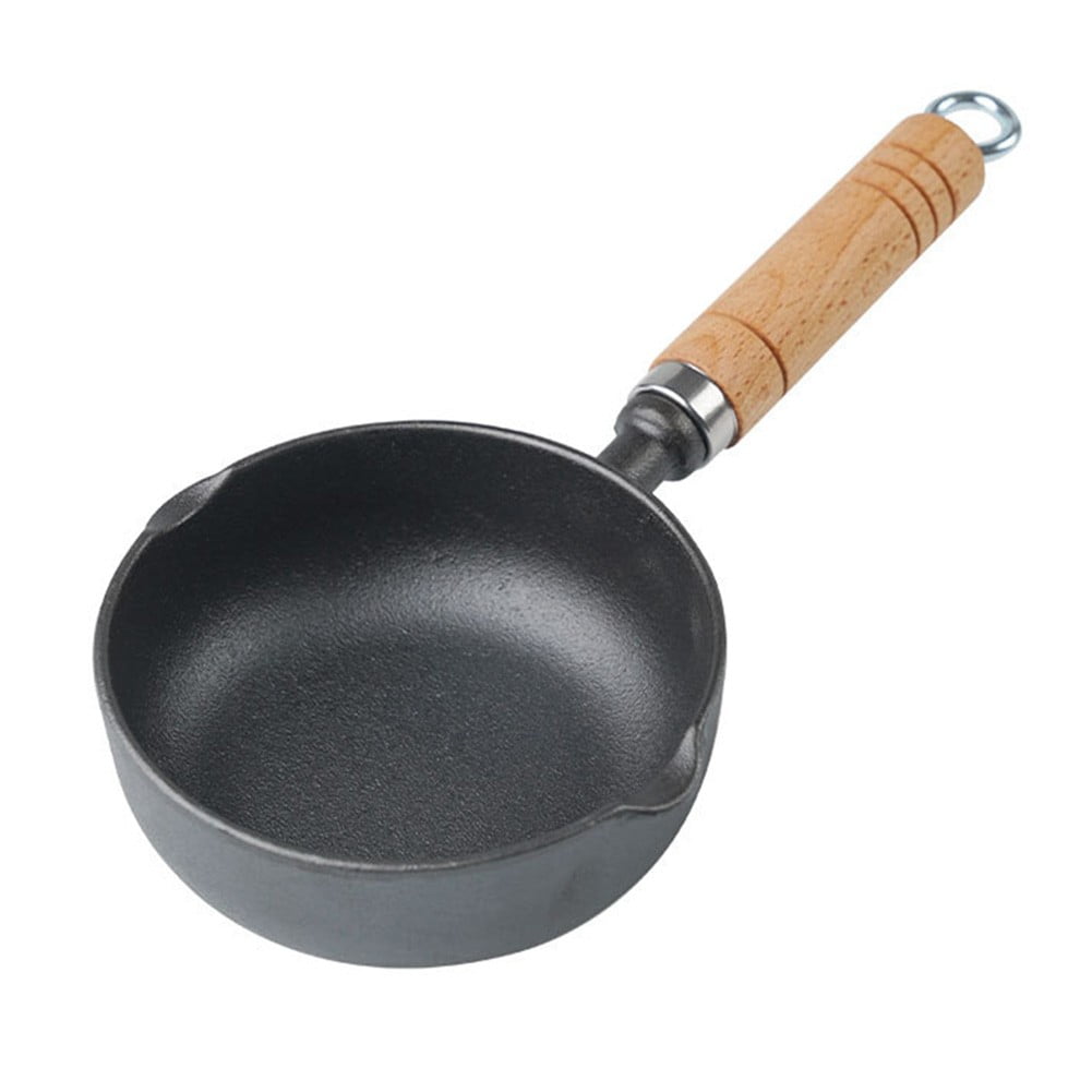 Deepened cast iron oil pouring pan mini pan for hot milk and frying eggs - Image 1