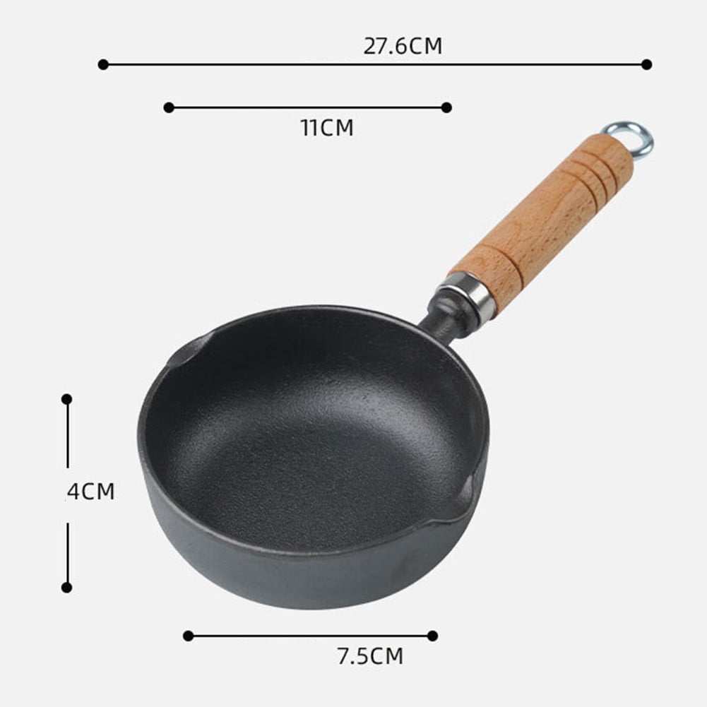Deepened cast iron oil pouring pan mini pan for hot milk and frying eggs - Image 2