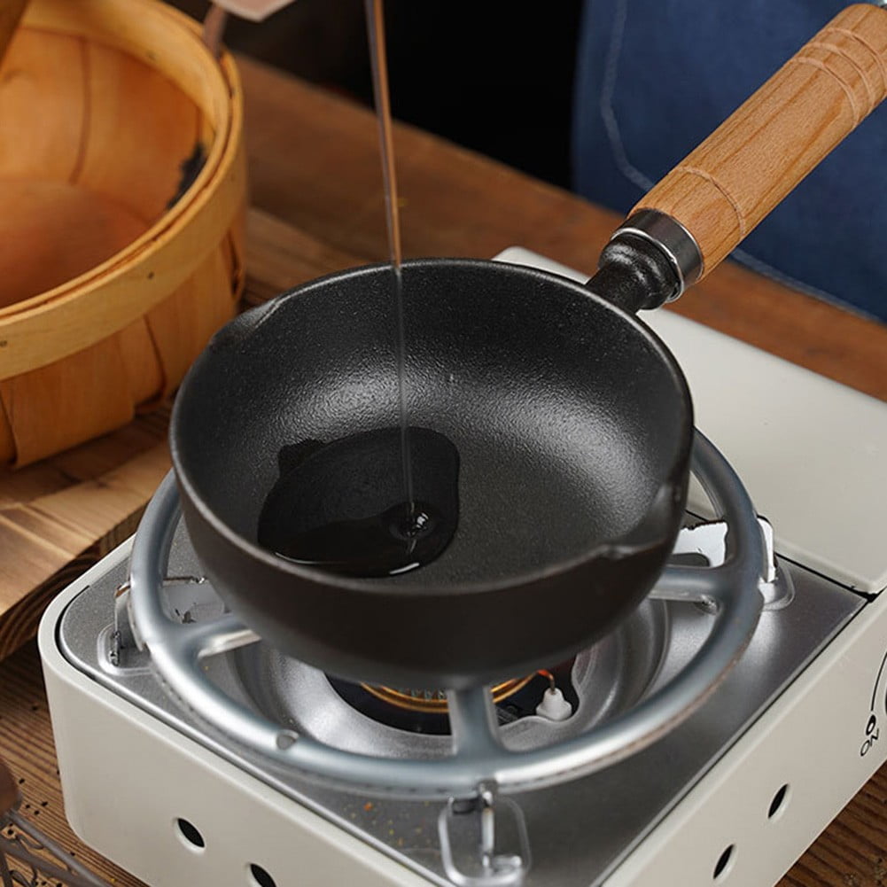 Deepened cast iron oil pouring pan mini pan for hot milk and frying eggs - Image 4