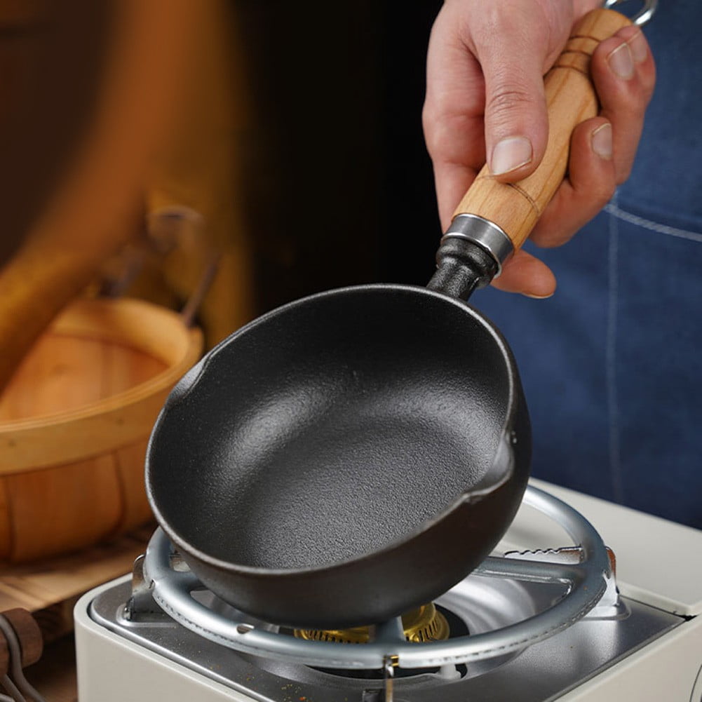 Deepened cast iron oil pouring pan mini pan for hot milk and frying eggs - Image 6