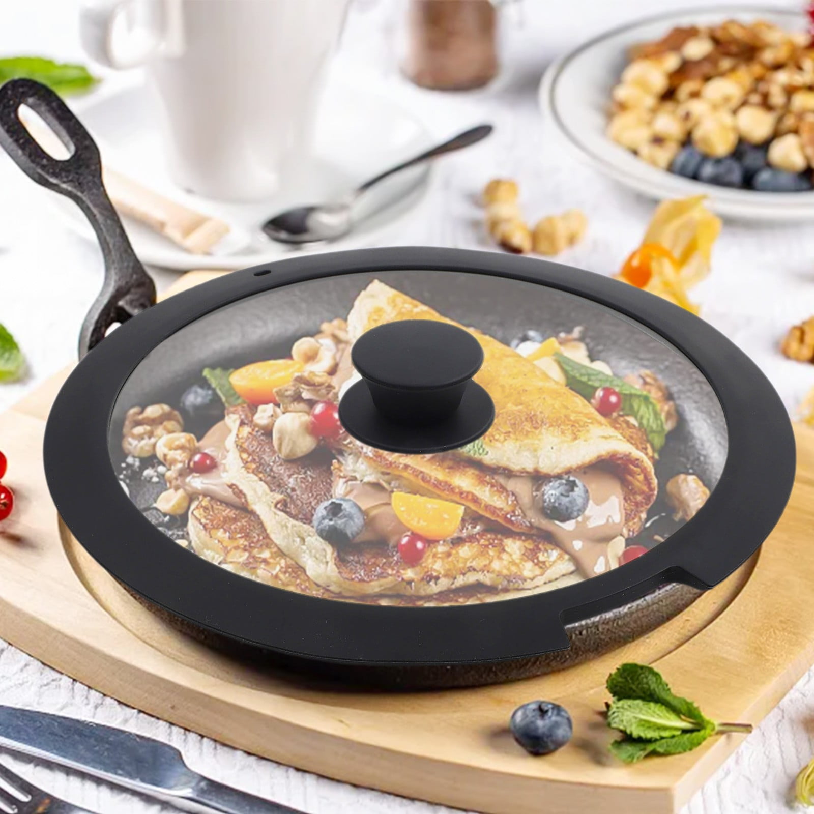 Sleek Black White Silicone Lids Available in Size Range of 18cm to 26cm B 20CM - Image 3
