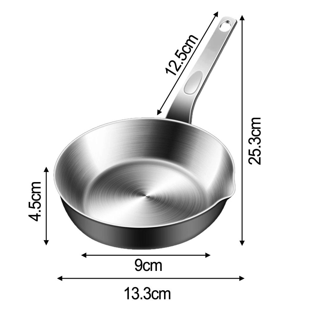 Compact Stainless Steel Sauce Pan Mini Egg Skillet for Easy Cooking and Pouring Suitable for Gas and Induction Stoves S - Image 1