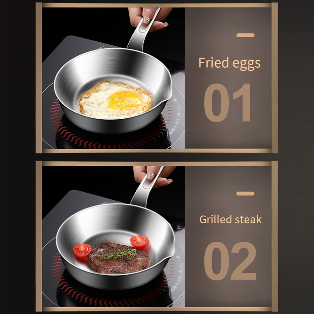 Compact Stainless Steel Sauce Pan Mini Egg Skillet for Easy Cooking and Pouring Suitable for Gas and Induction Stoves S - Image 2