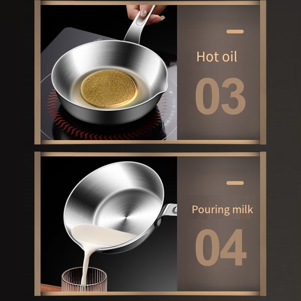 Compact Stainless Steel Sauce Pan Mini Egg Skillet for Easy Cooking and Pouring Suitable for Gas and Induction Stoves S - Image 3