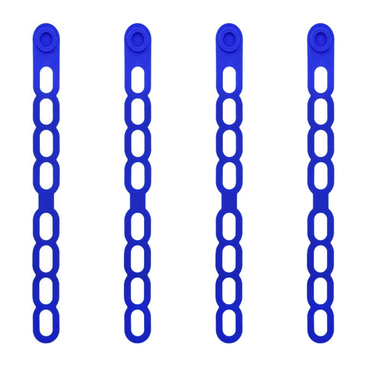 4 Pcs Silicone Latch Strap Tie for Slow Cooker Lid Lunch Box Bundling Organizing Black Blue - Image 1
