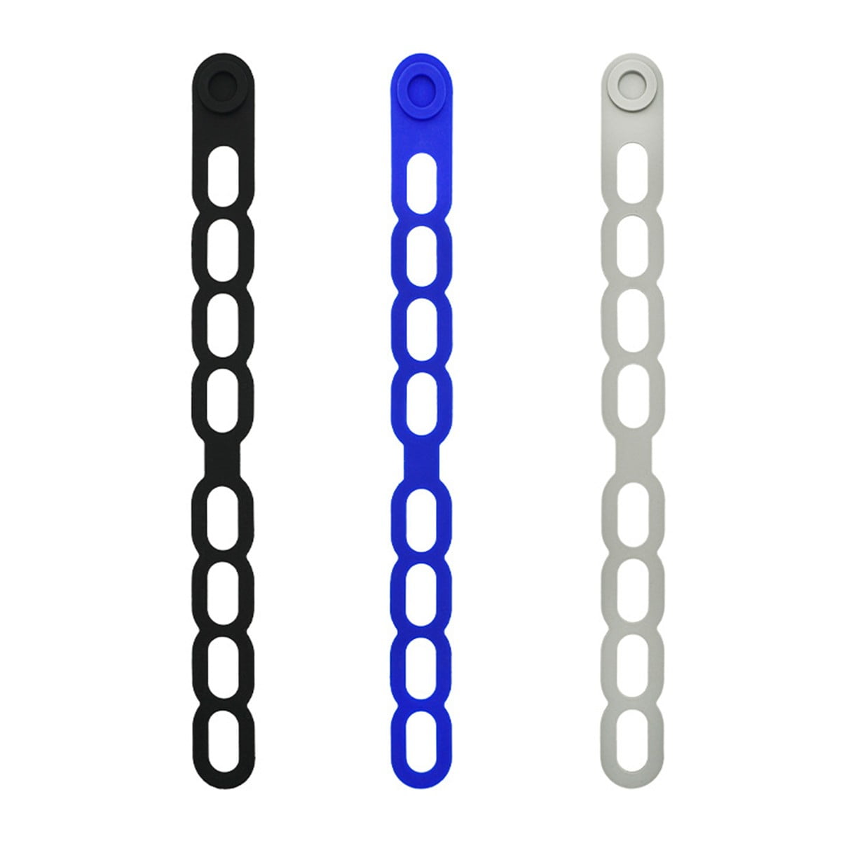 4 Pcs Silicone Latch Strap Tie for Slow Cooker Lid Lunch Box Bundling Organizing Black Blue - Image 4