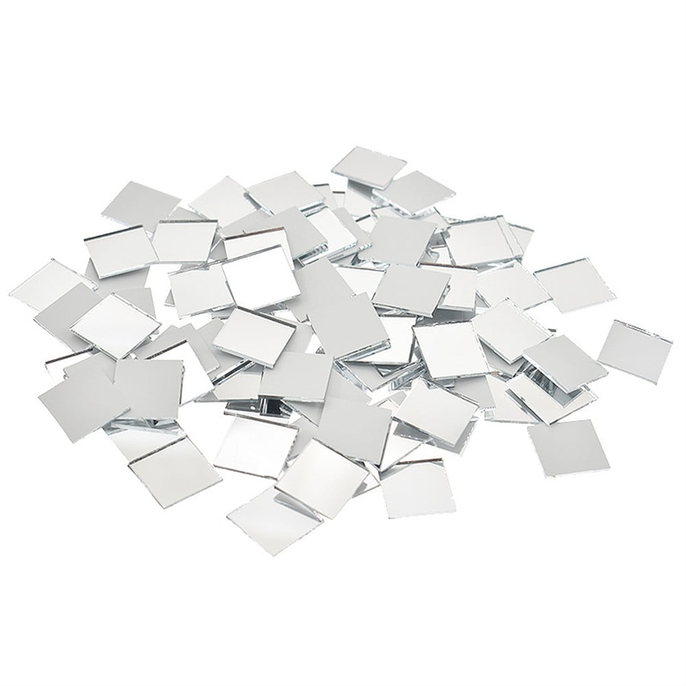 100Pcs Self-Adhesive Real Glass Mini Square Mirror Mosaic Tiles Sticker Bathroom Diy Handmade Craft Home Decoration 10X10Mm Rose gold - Image 5