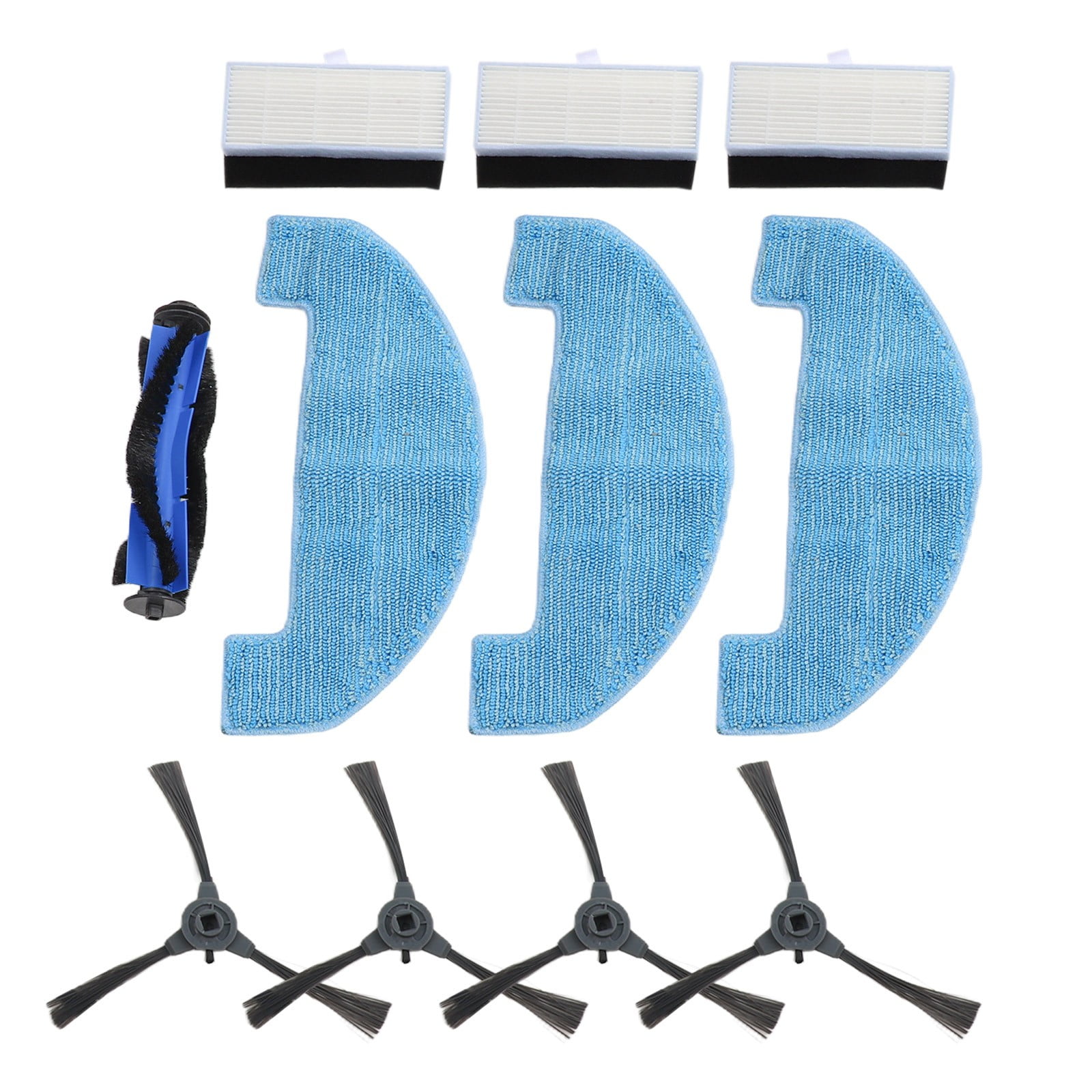Complete Set of Replacement Accessories for Loorow AT800 3In1 Robot Vacuum Includes Brushes and Mop Pads for Effective Cleaning - Image 1