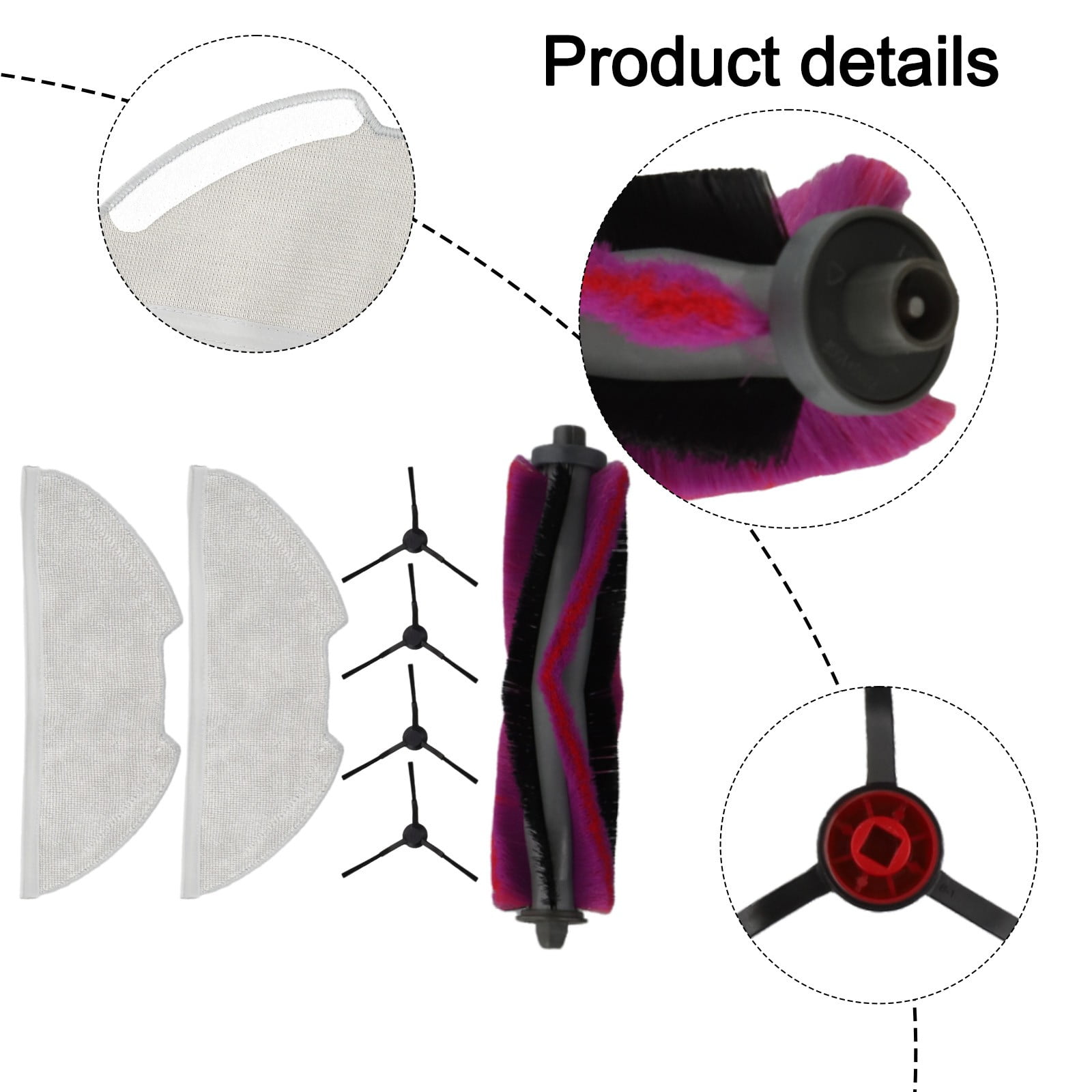 Main Roller Side Brush Mop Cloths Kit For Eureka E20 Plus Robot Vacuum Cleaner Home Appliance Parts Household Supplies - Image 3