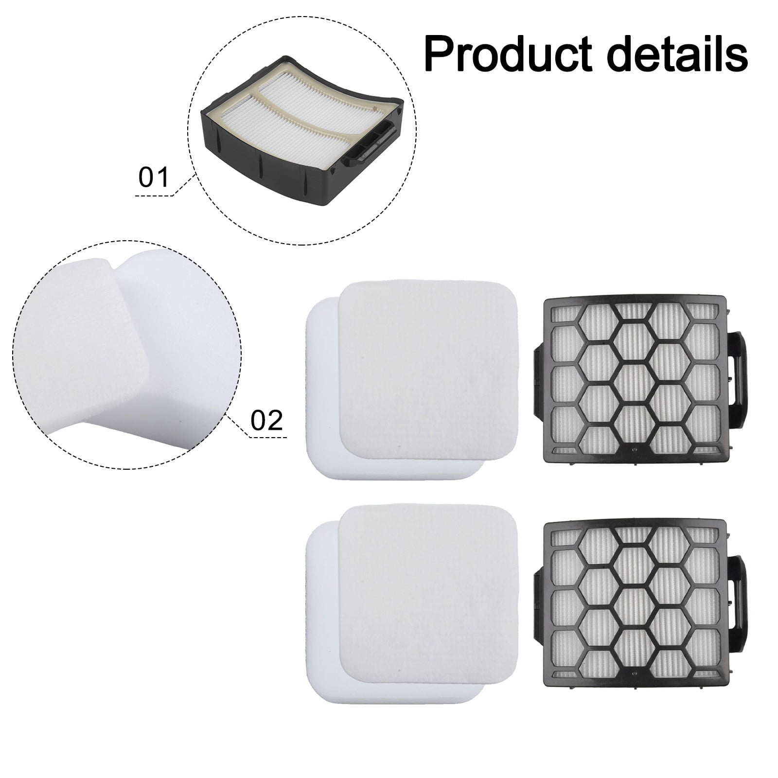 Foam Replacement Filter For Shark LA480WM UV850 UV900 UV900CCO LA492 LA481 LA481C LA481HGN LA481HBJ Part # XHF320 & XFFK602UKT - Image 4