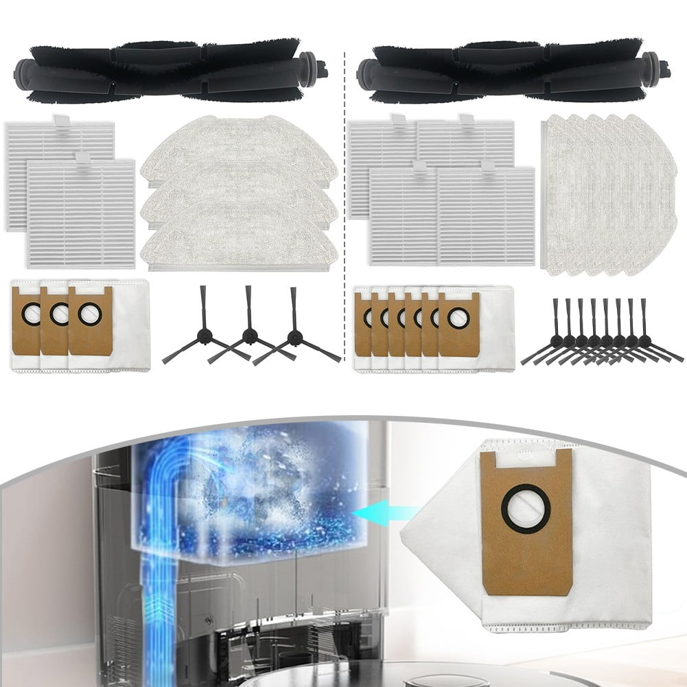 Main Brush Filters Mop Cloths Dust Bags For AIRROBO T20 T20+ Vacuum Cleaner B - Image 3