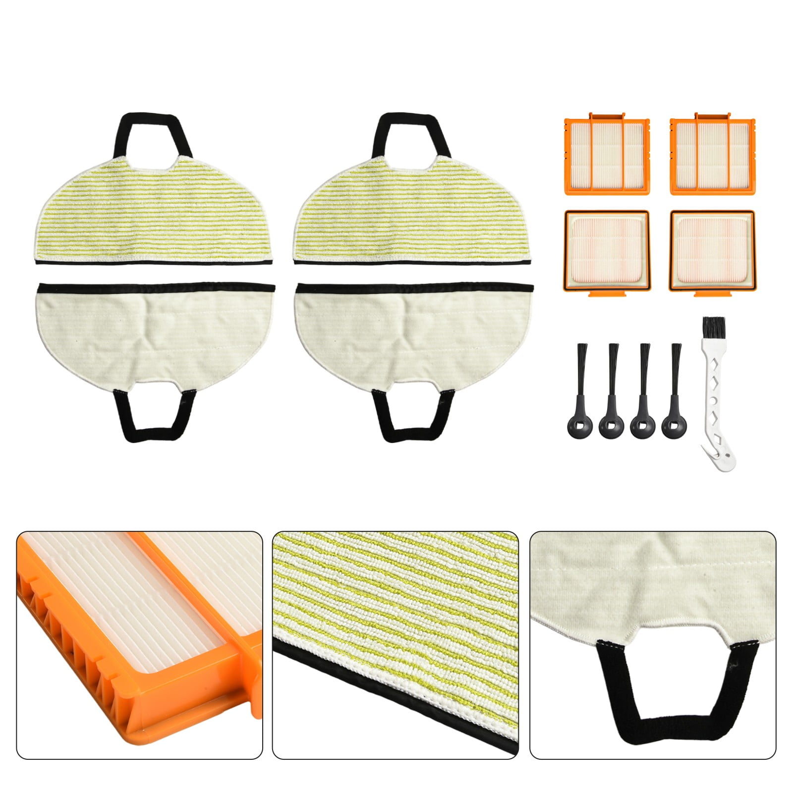 For Shark RV2610WA RV2620WA RV2410WD AV2610WA AI Ultra 2-in-1 Robot Vacuum Cleaner Filter Rag Side Brush Kit - Image 4