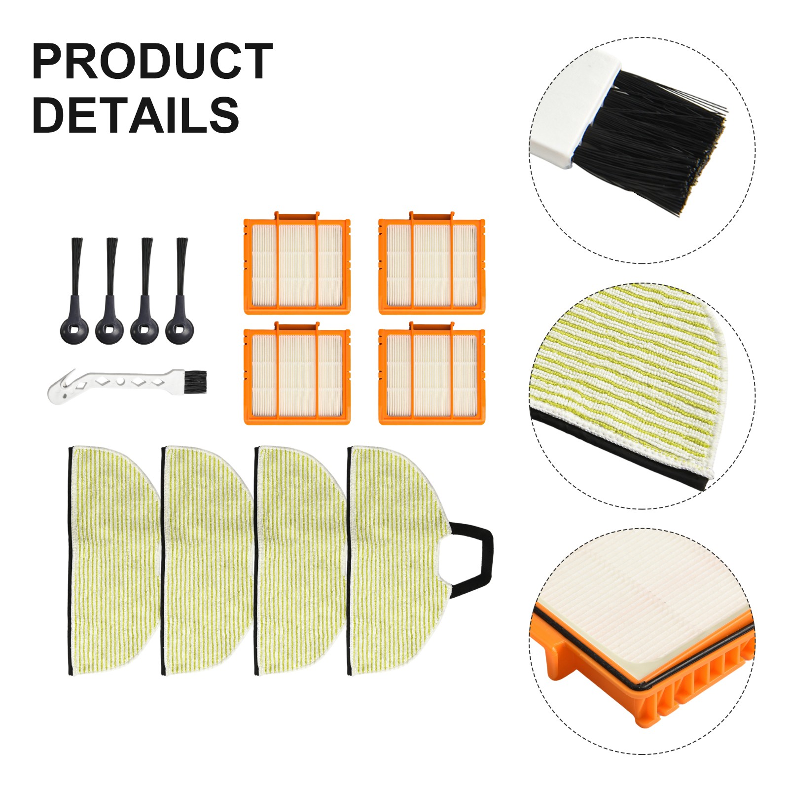 For Shark RV2610WA RV2620WA RV2410WD AV2610WA AI Ultra 2-in-1 Robot Vacuum Cleaner Filter Rag Side Brush Kit - Image 8