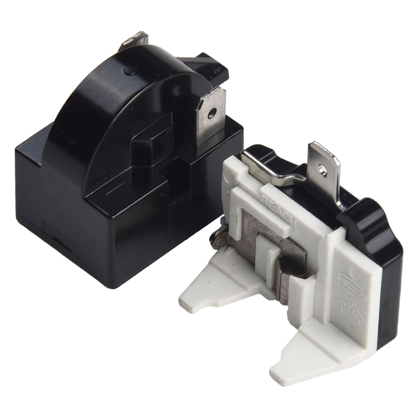 1 Set Refrigerator Ptc Starter Relay Replacement Compressor Overload Protector For Mini Fridges Coolers Easy To Install 2pin-12ohm+1/3HP - Image 1