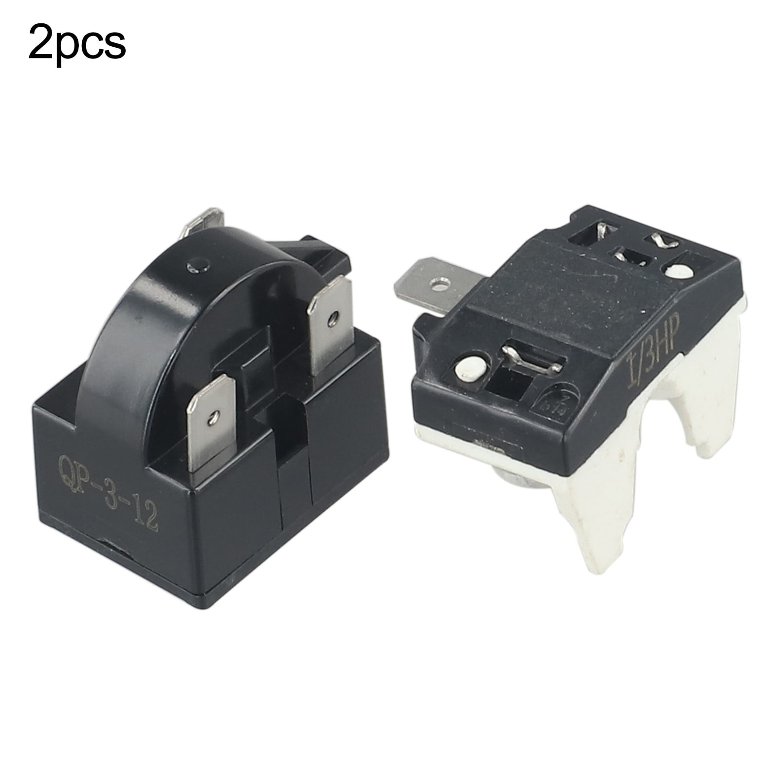 1 Set Refrigerator Ptc Starter Relay Replacement Compressor Overload Protector For Mini Fridges Coolers Easy To Install 3pin-12ohm+1/3HP - Image 1