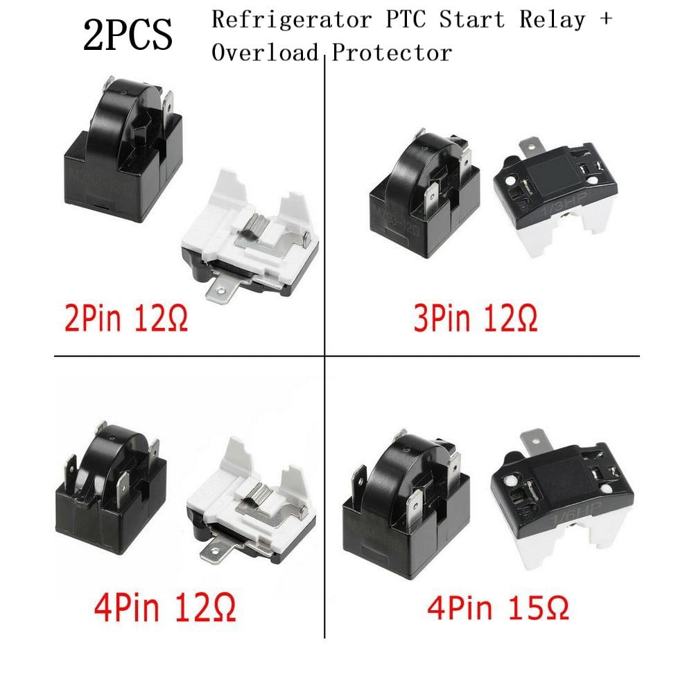 1 Set Refrigerator Ptc Starter Relay Replacement Compressor Overload Protector For Mini Fridges Coolers Easy To Install 3pin-12ohm+1/3HP - Image 6