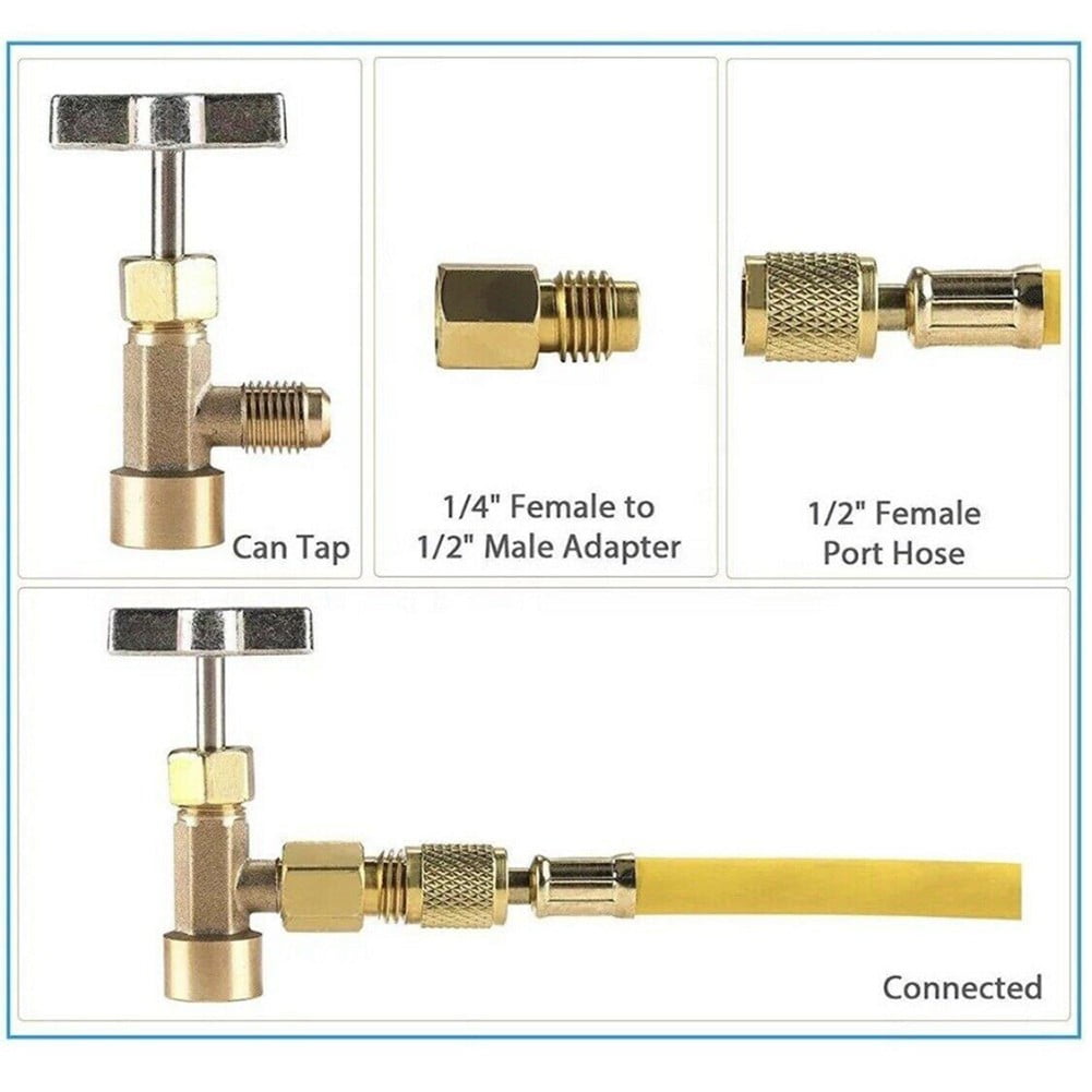 R134A A/C Can Tap With Tank Adapter For 1/4