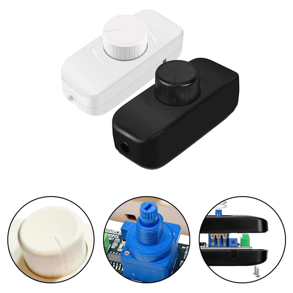 Inline Dimmer Switch For 12V 24V Led Lights Frequency Adjustable Push On/Off Rotary Control For Smooth Brightness Adjustment White - Image 5