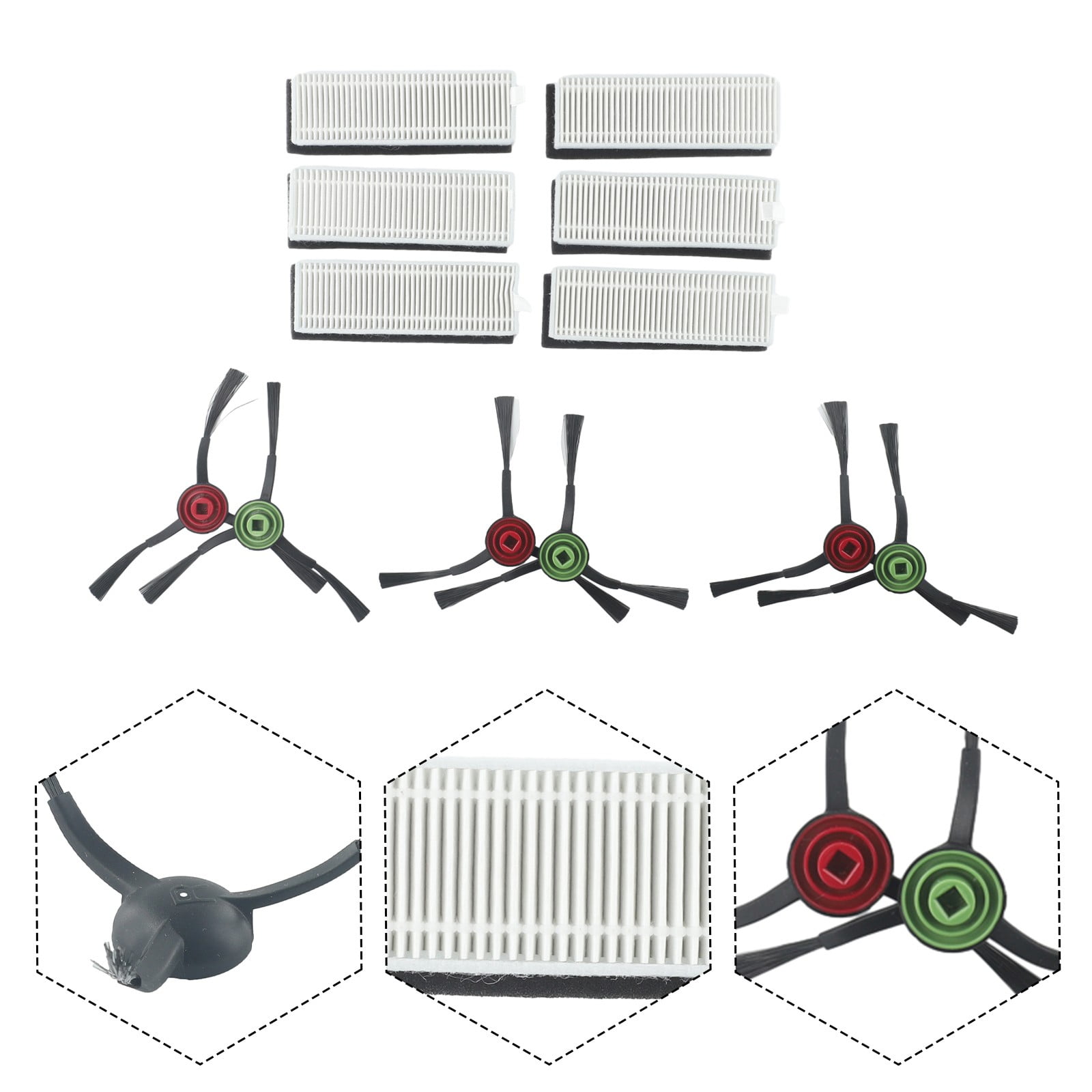 Main Roller Brush For Tikom G8000 Pro/Honiture G20 Vacuum Cleaner Accessories Roller Side Brush Filter Mop Cloths Sweeper Part C - Image 2