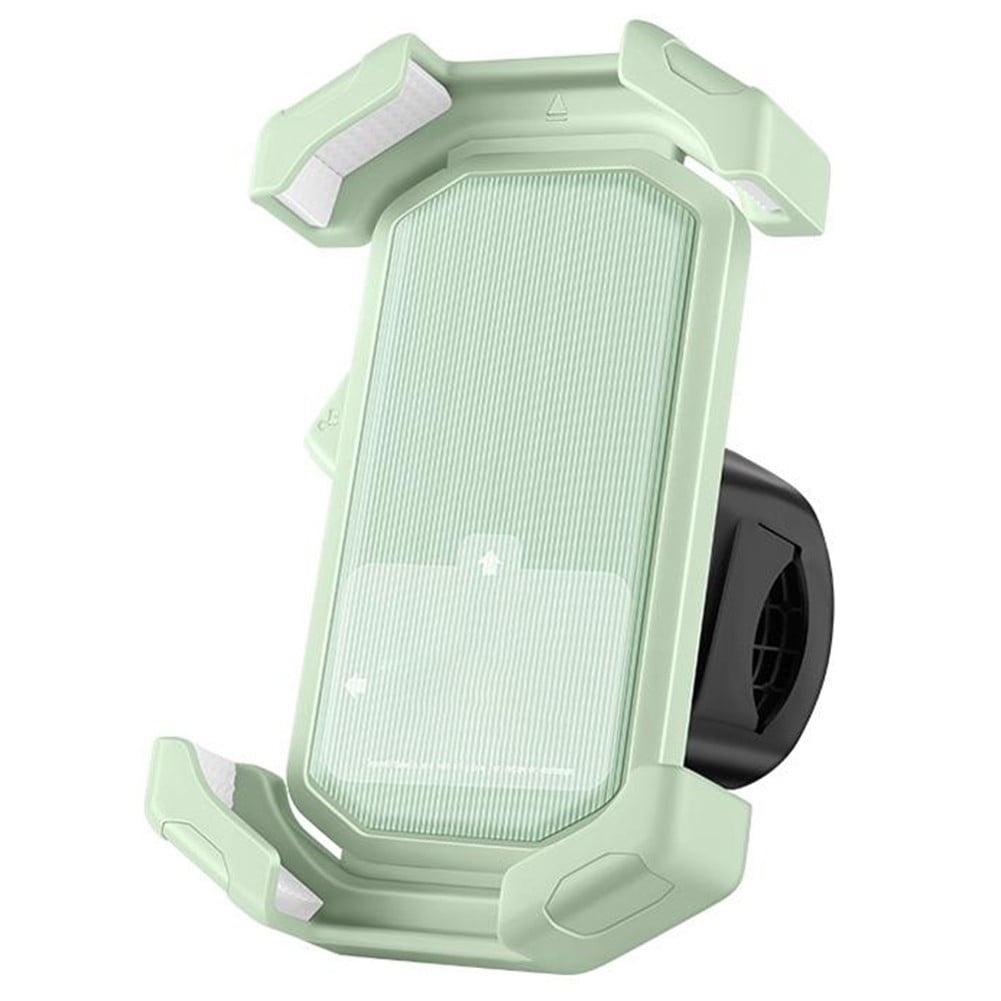Adjustable Motorcycle Phone Holder With Silicone Protection For Secure Locking Green - Image 1