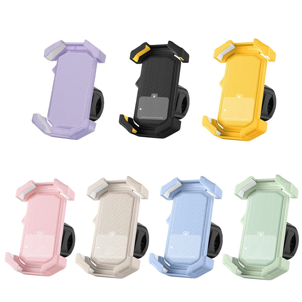 Adjustable Motorcycle Phone Holder With Silicone Protection For Secure Locking Yellow - Image 3