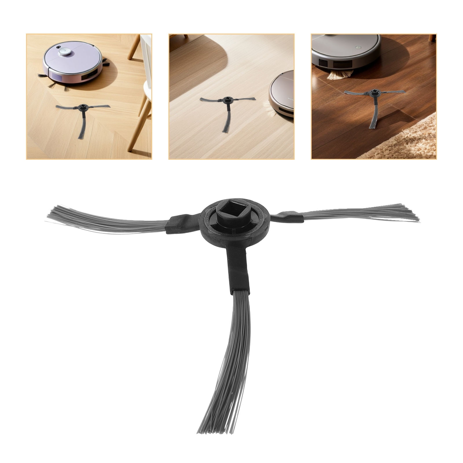 LOLIPPYY 3Pairs Side Brush Replacement Parts for Robot Vacuum Cleaner Compatible with Sweeper Models - Image 1