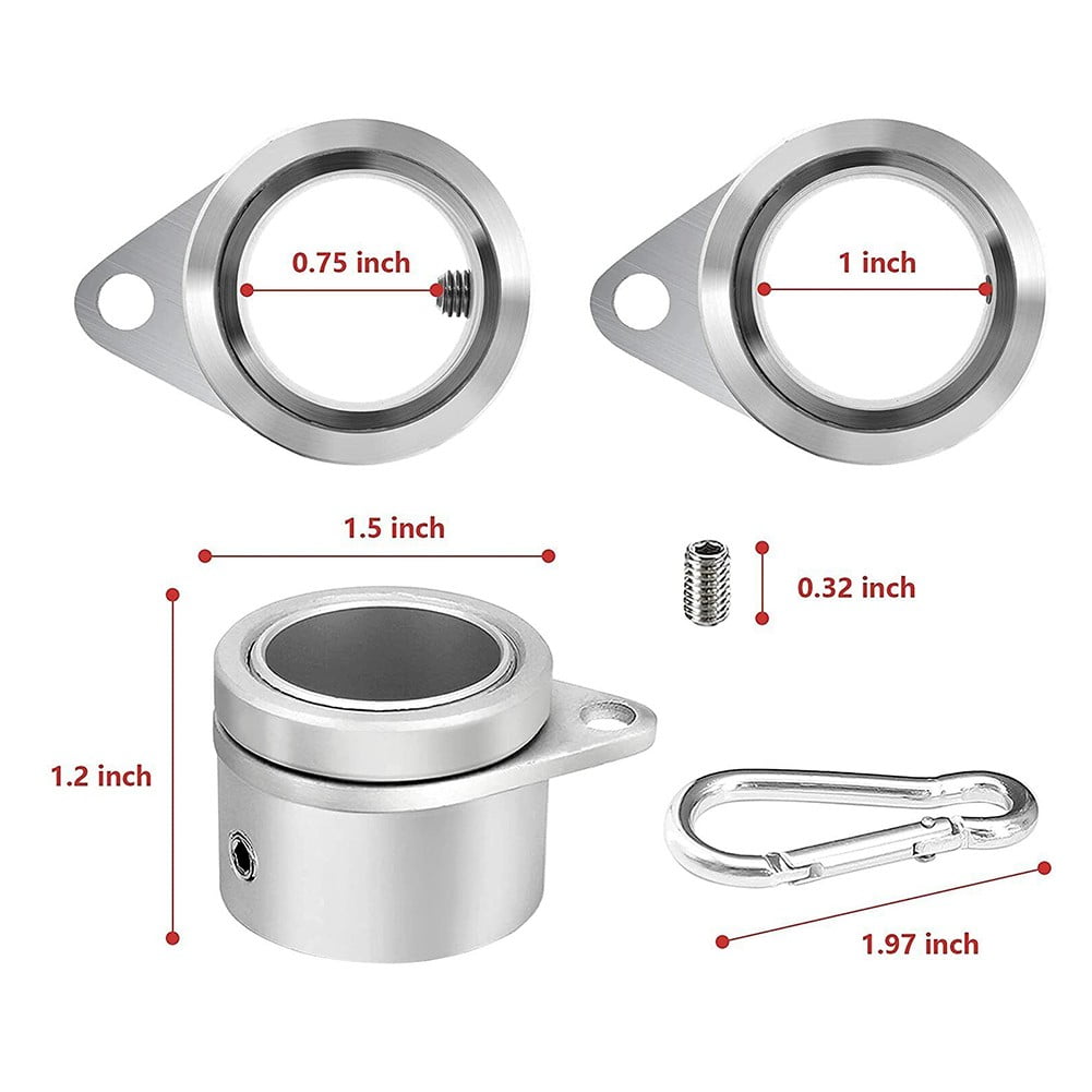2pcs Flag Pole Ring Aluminum Alloy for 0.75-1 in Pole 360° Rotating Anti-Wrap - Image 3