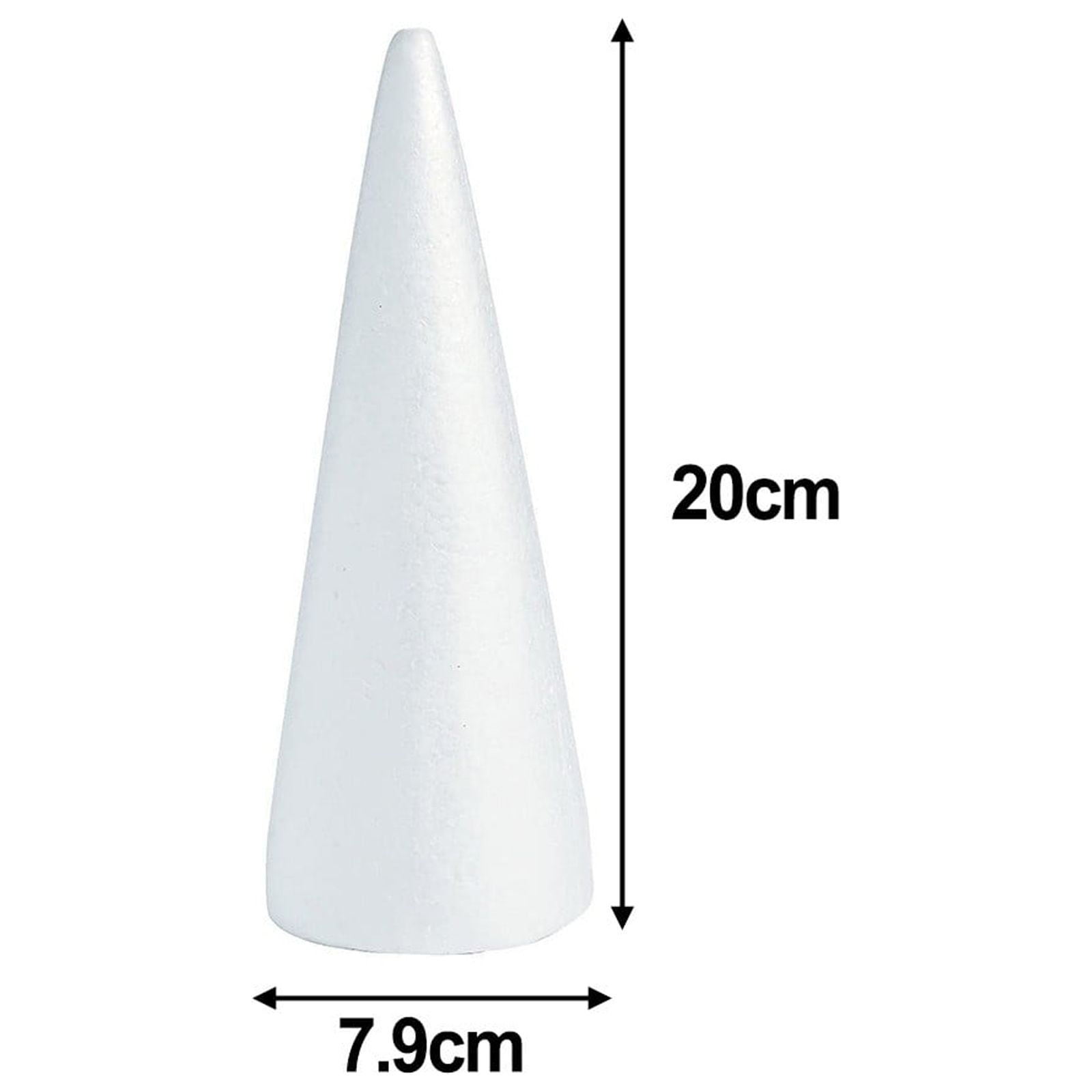 Lierteer Styrofoam Foam Cones Polystyrene for Crafts DIY Painting Triangle Tree 20cmX7.9cm - Image 1