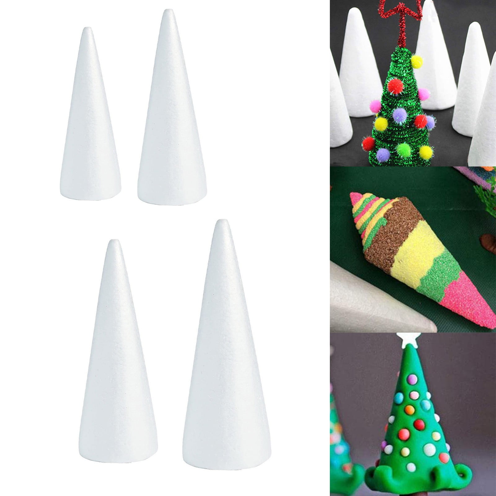 Lierteer Styrofoam Foam Cones Polystyrene for Crafts DIY Painting Triangle Tree 20cmX7.9cm - Image 7