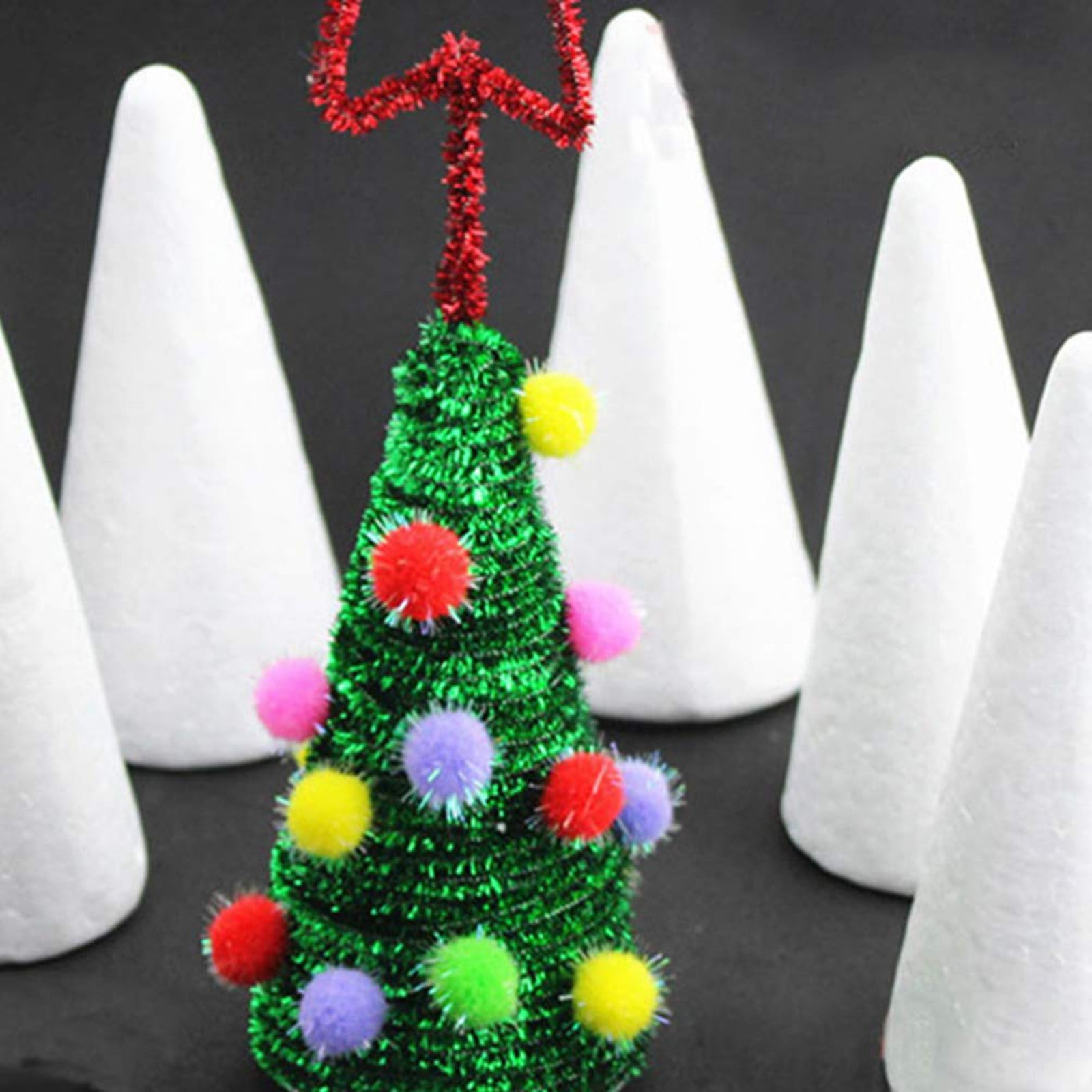 Lierteer Styrofoam Foam Cones Polystyrene for Crafts DIY Painting Triangle Tree 20cmX7.9cm - Image 8