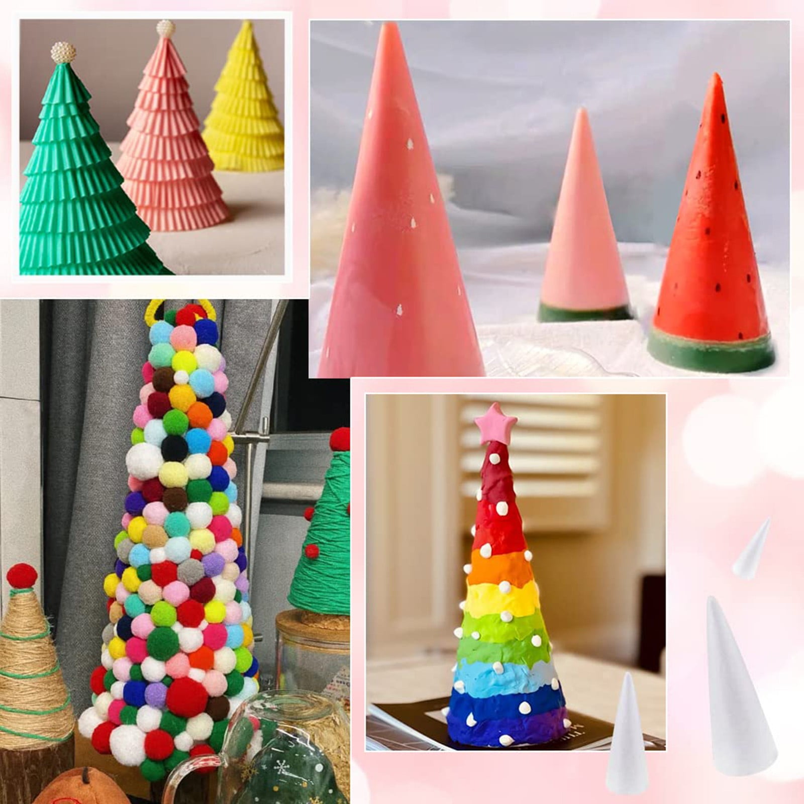 Lierteer Styrofoam Foam Cones Polystyrene for Crafts DIY Painting Triangle Tree 30cmX11.5cm - Image 6