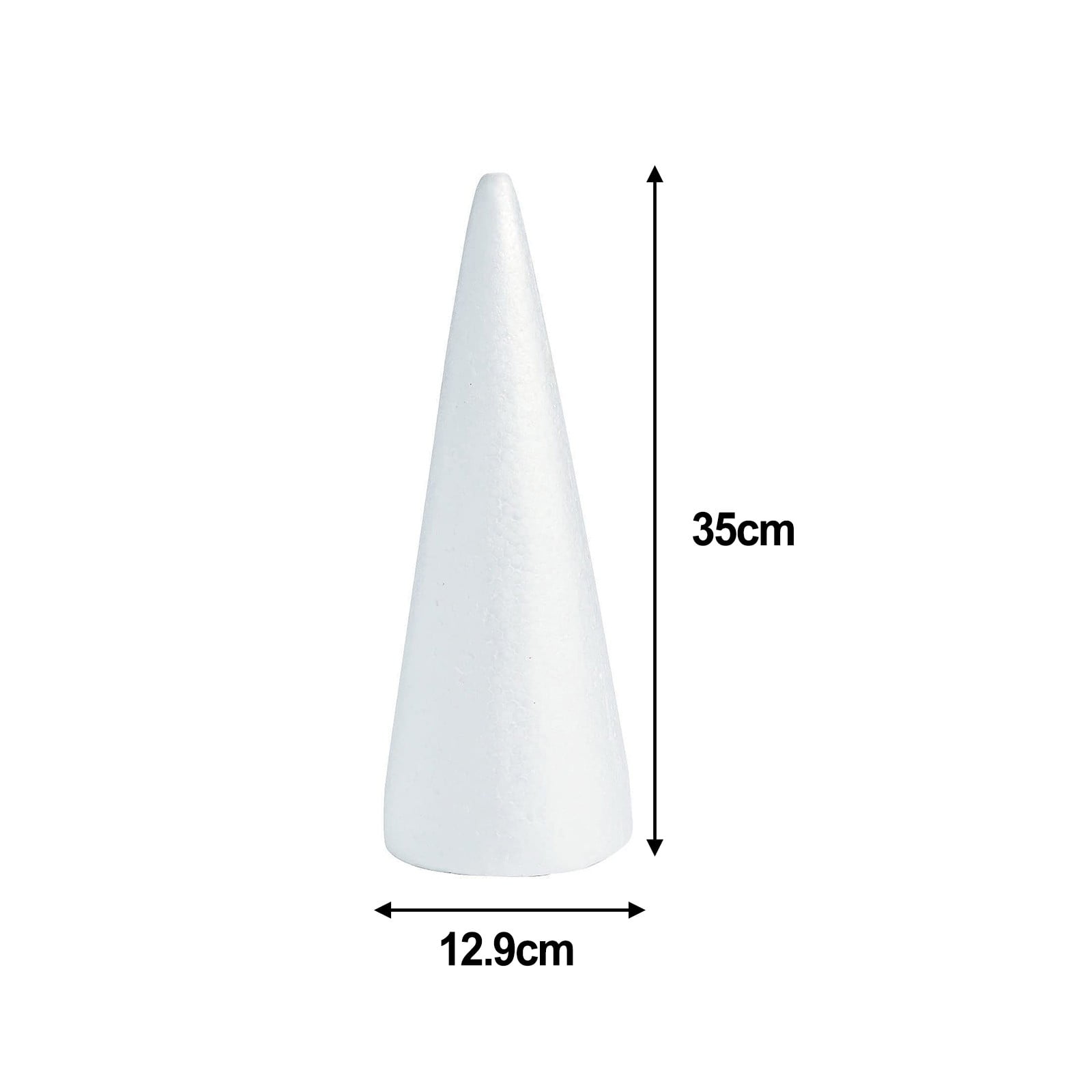 Lierteer Styrofoam Foam Cones Polystyrene for Crafts DIY Painting Triangle Tree 35cmX12.9cm - Image 1